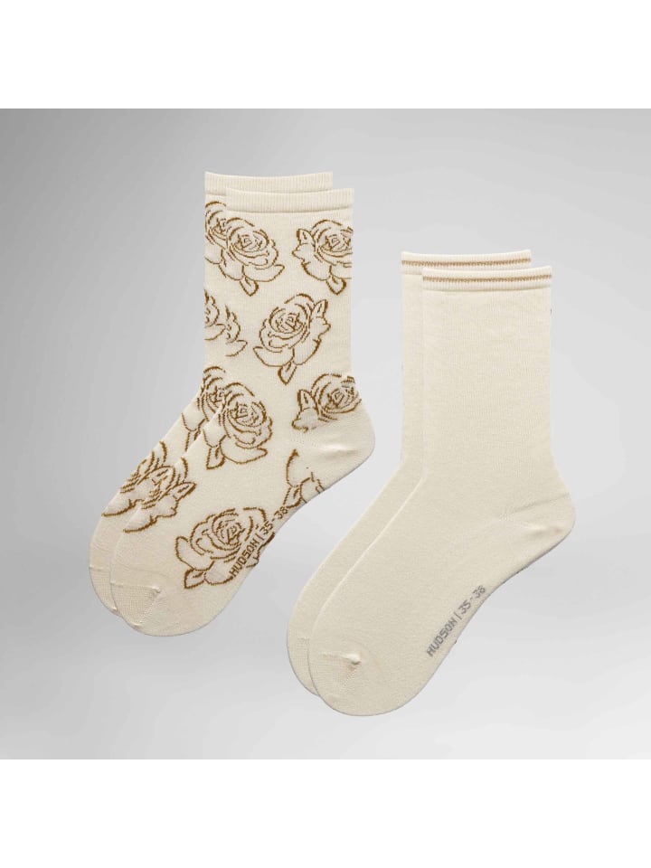 Socken Playful Flower 2-Pack Blumenmuster in Autumn white