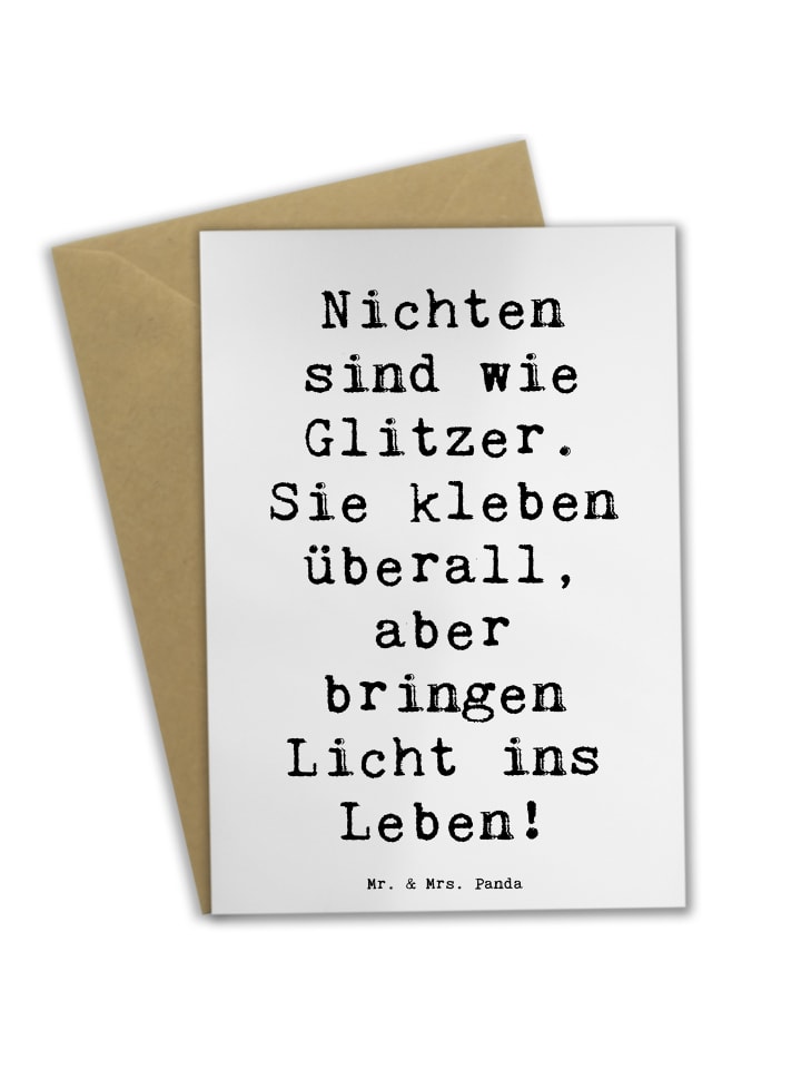 Grußkarte Nichte Glitzer mit Spruch in Weiß