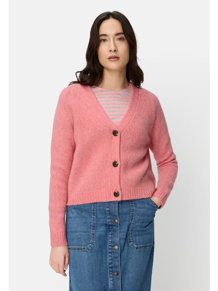 Strickjacke mit Raglanärmeln und Knopfverschluss in Beere