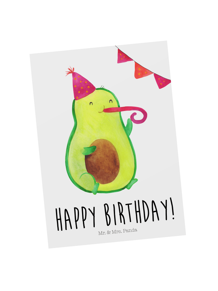 Postkarte Avocado Geburtstag mit Spruch in Weiß