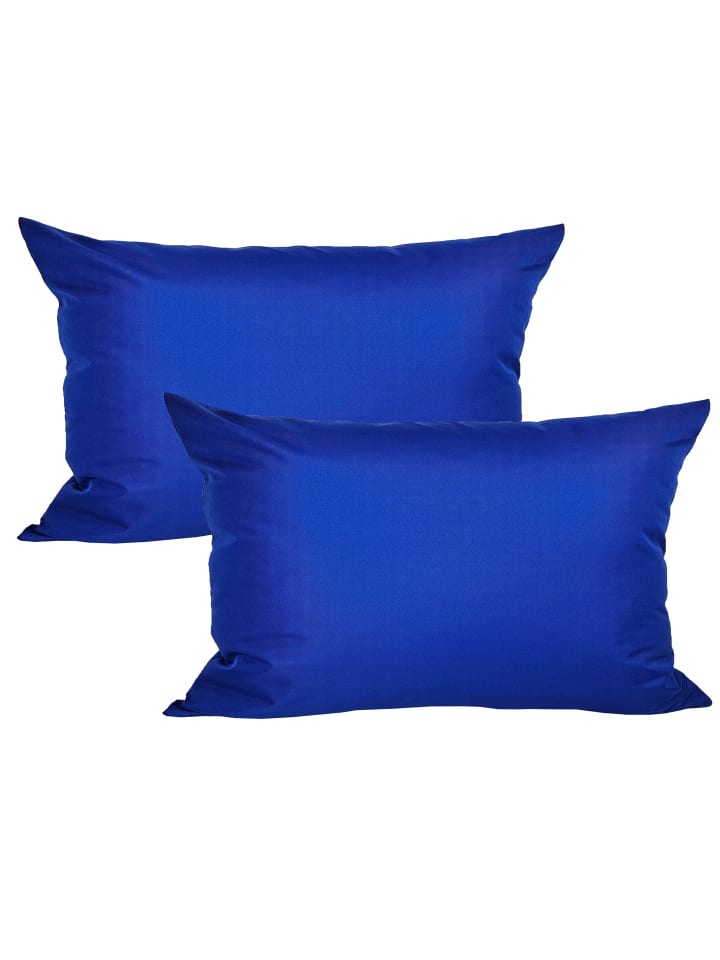 2er Set Outdoor Kissenhülle 30x50cm Uni in Blau