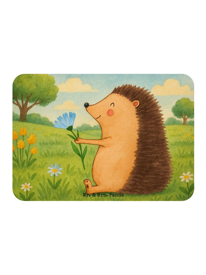 Magnet Igel Blumen Design ohne Spruch in Weiß