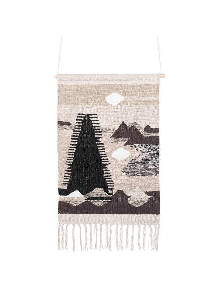 Wandbehang SANGAR in Schwarz/Beige/Braun - (W) 50 x (H) 84 x (L) 1 cm Vertikal