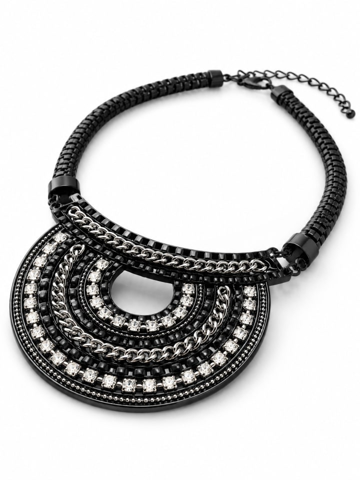 Kurze Kette " Mariello " in schwarz