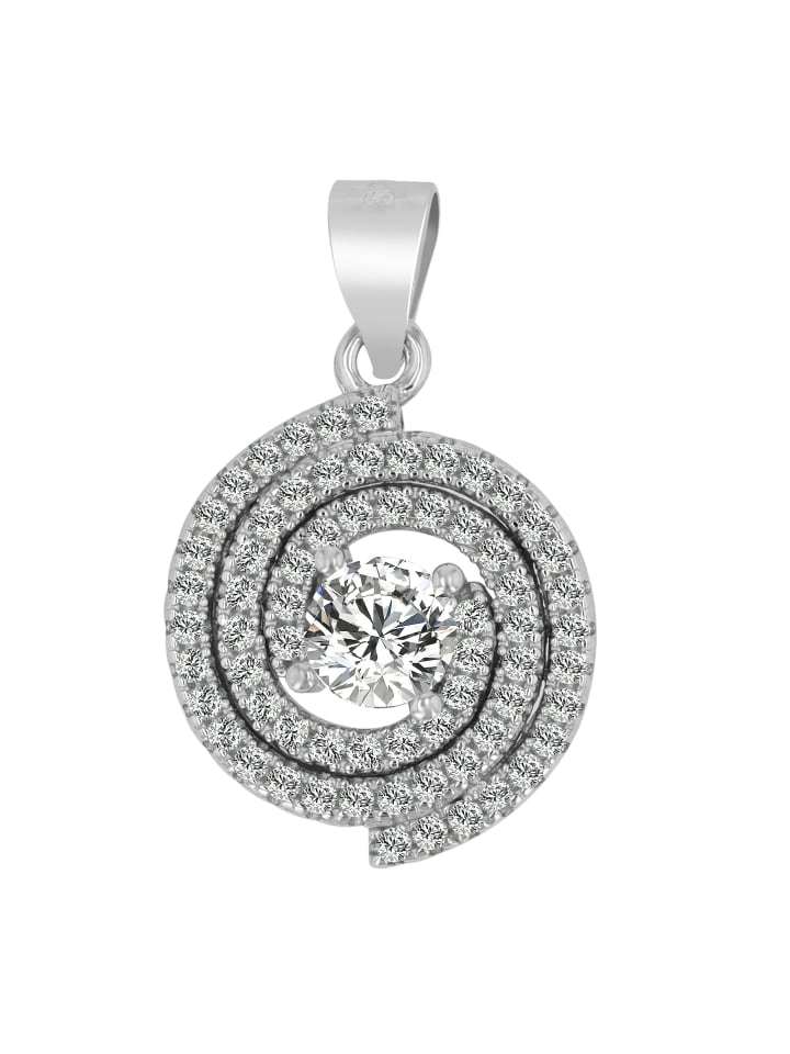 Damen Anhänger Spirale aus 925 Silber mit Zirkonia in silber