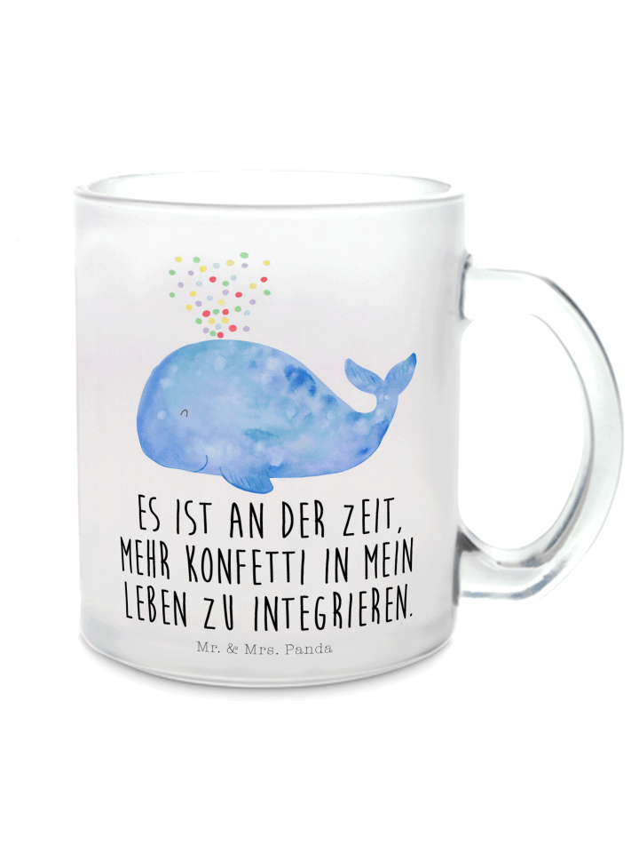 Tasse Wal Konfetti mit Spruch in Transparent