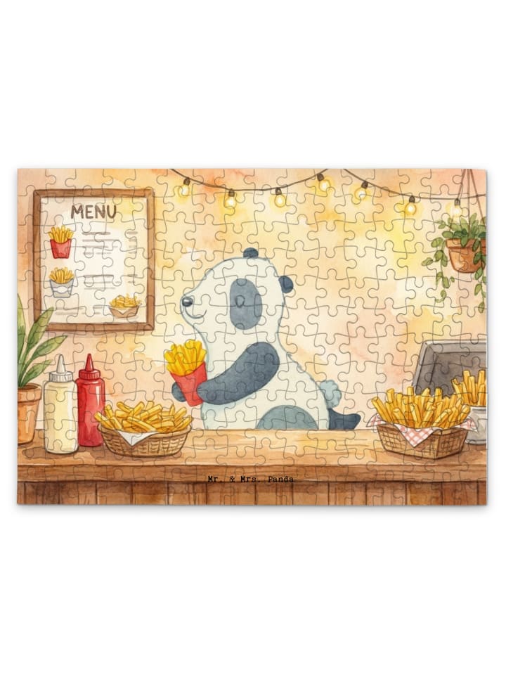 Puzzle Panda beflügelt Pommes Design ohne Spruch in Weiß