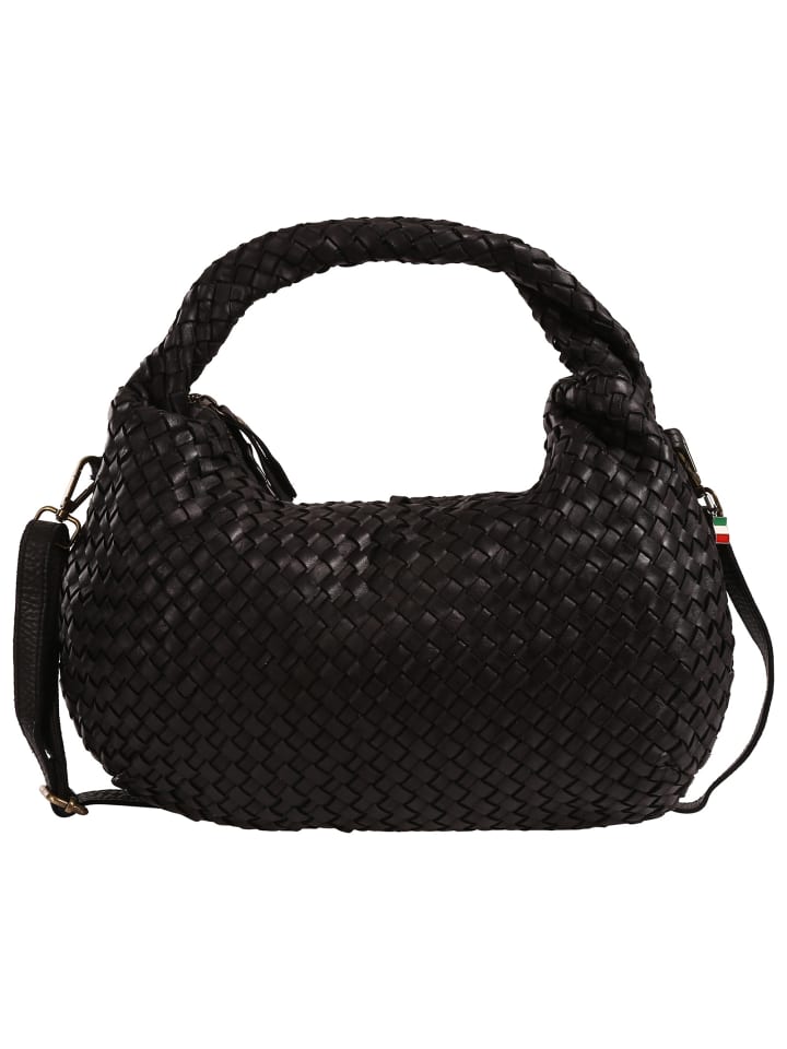 Florence Schultertasche Leder schwarz ca. 46cm