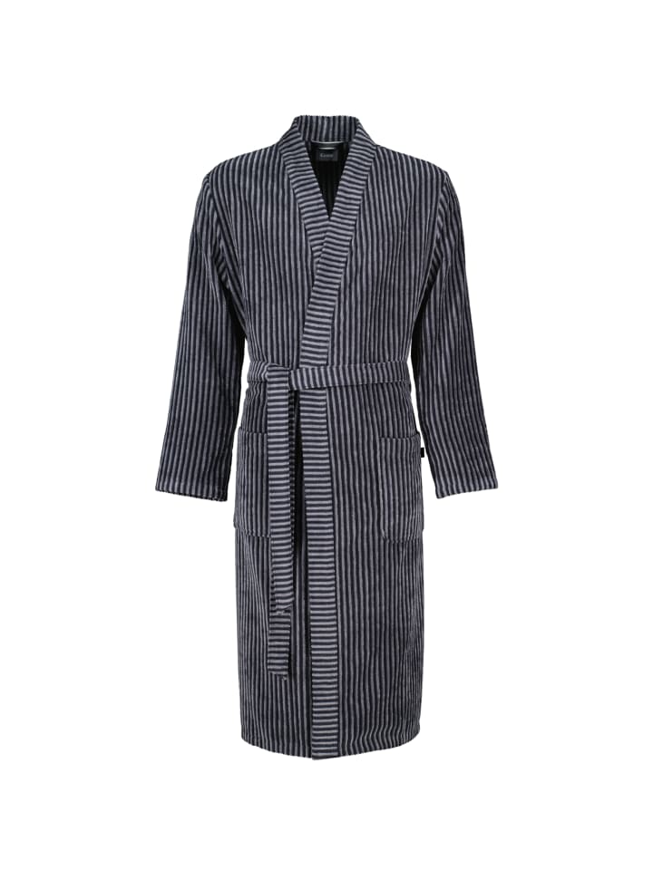Cawö Bademäntel Herren Kimono Streifen 4854 anthrazit - 97 in anthrazit - 97