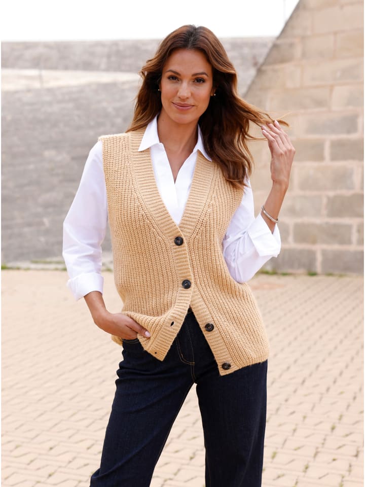 Strickweste in camel