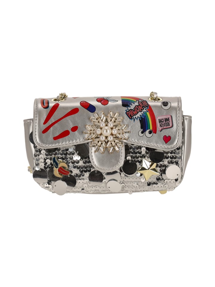 Women Satchel in Silver