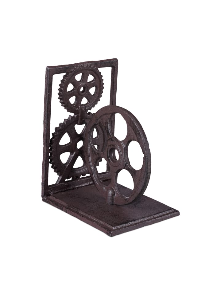4 x Buchstütze "Filmrolle" in Braun - (B)13 x (H)16 x (T)10 cm