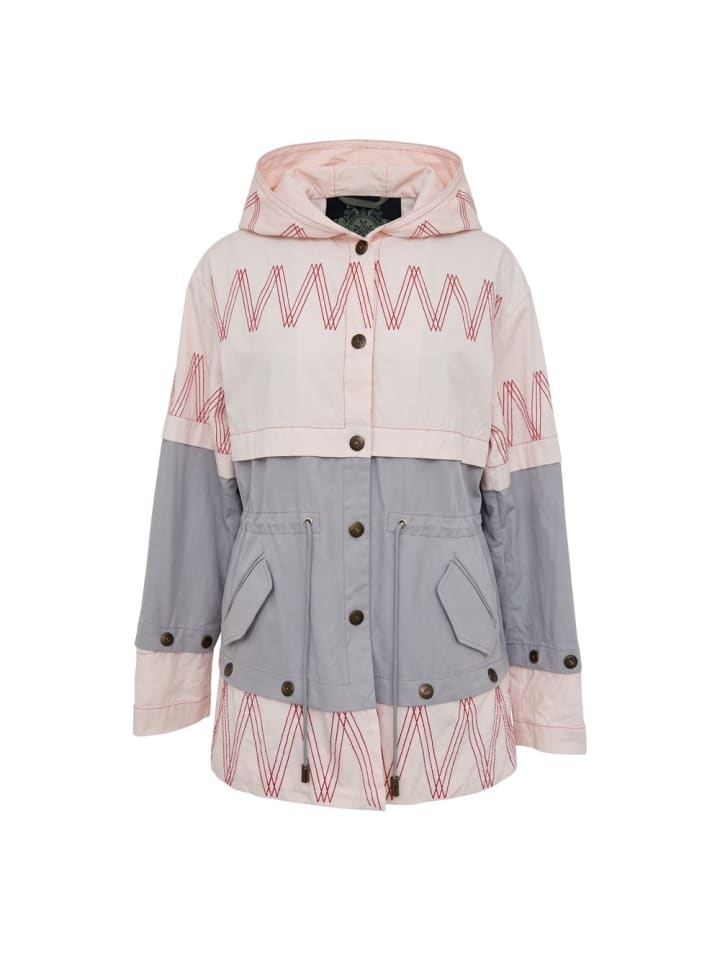 Mehrfarbig Pink Baumwolle Damen Jacke