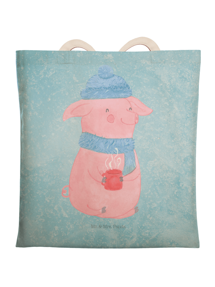 Tasche Schwein Glühwein ohne Spruch in Eisblau