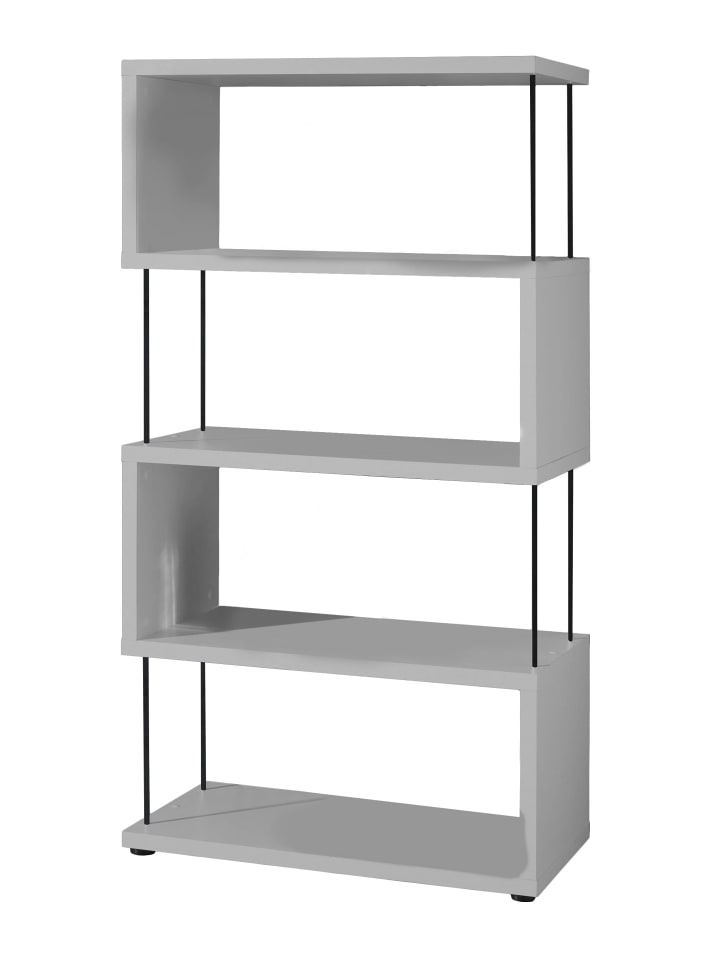 REGAL Elga 66x33x126 Bücherregal Standregal kreidegrau matt lack