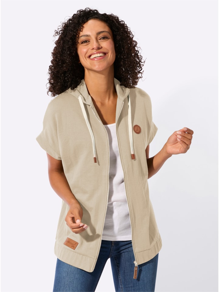 Sweatjacke in beige