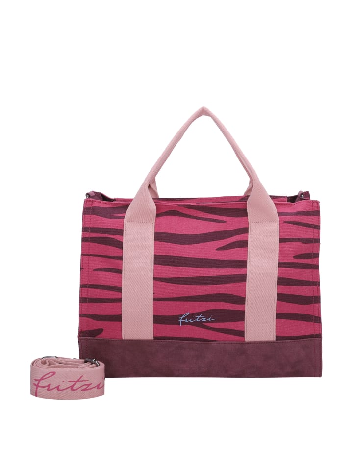 Shopper Canvas Tote Bag in Zebra Pink