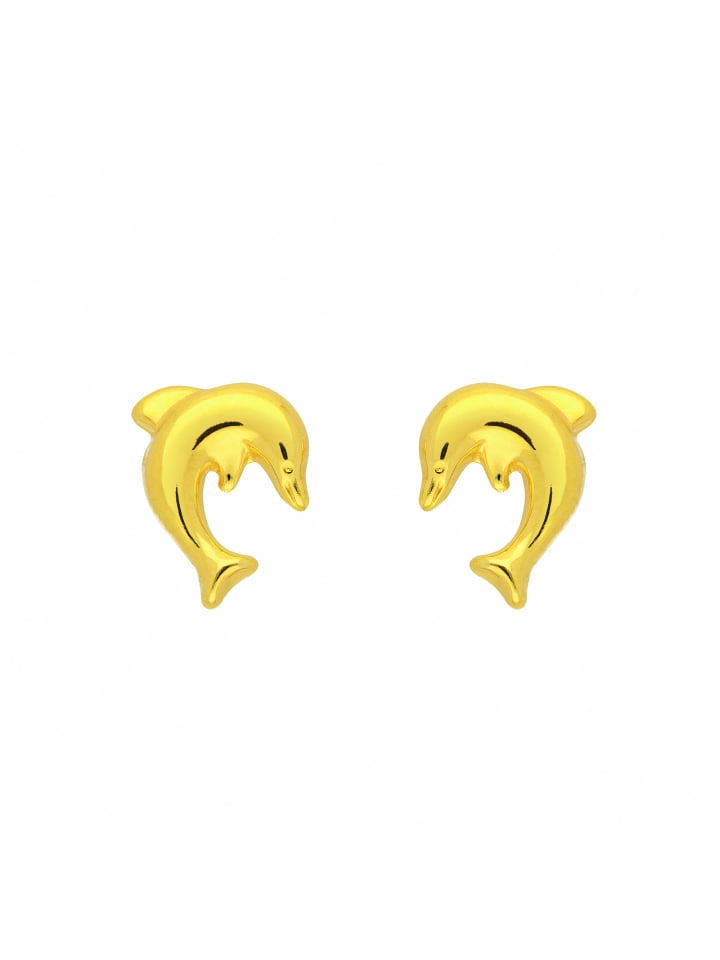 Damen 333 Gold Ohrringe / Ohrstecker Delphin in gold