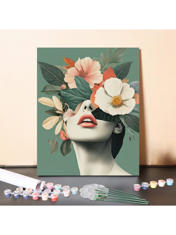 DIY Malen nach Zahlen Set-"Blütenhaut"