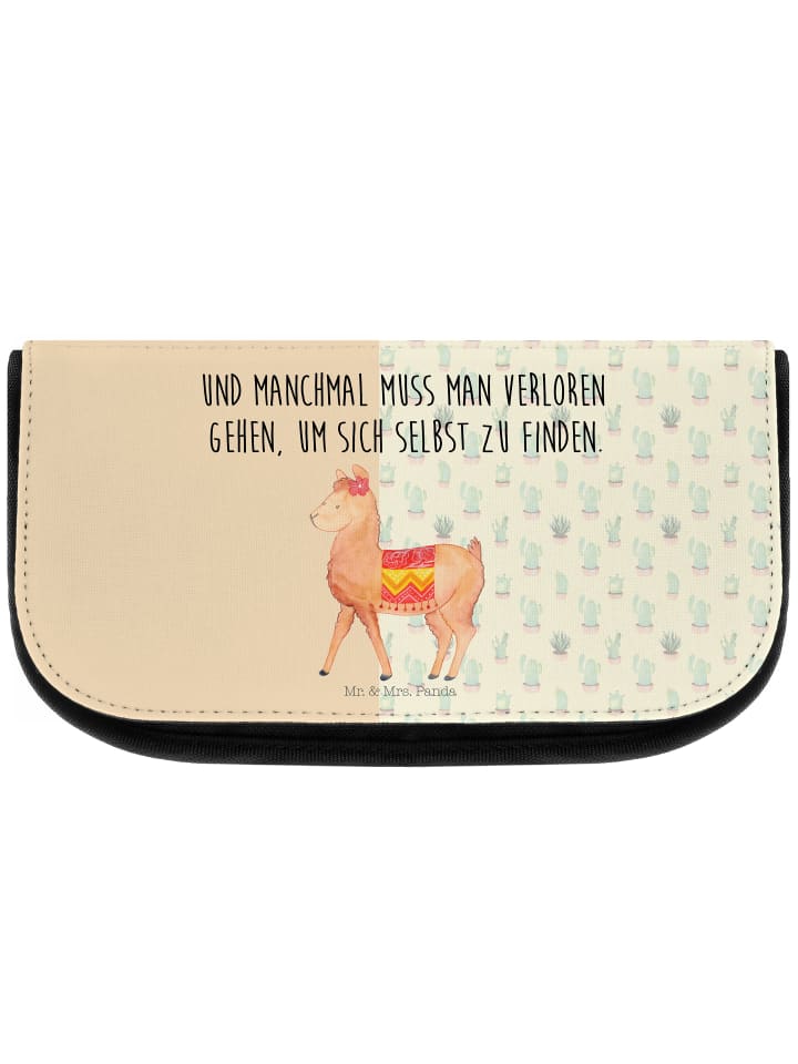 Kosmetiktasche Alpaka Stolz mit Spruch in Kaktus Grün