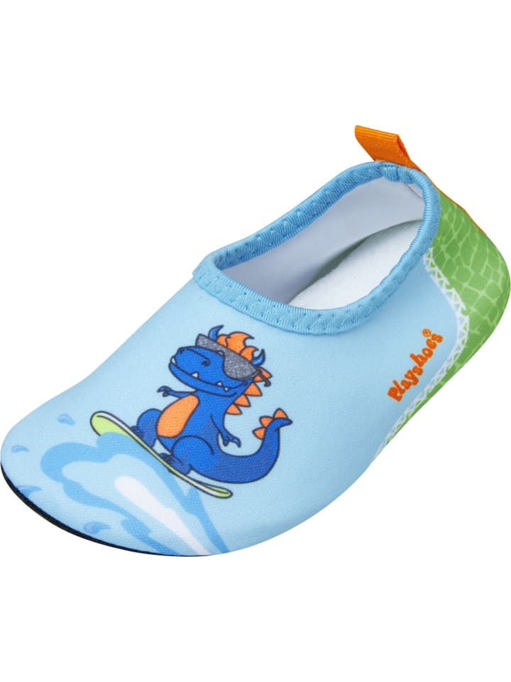 Barfuß-Schuh Dino in Blau/Grün