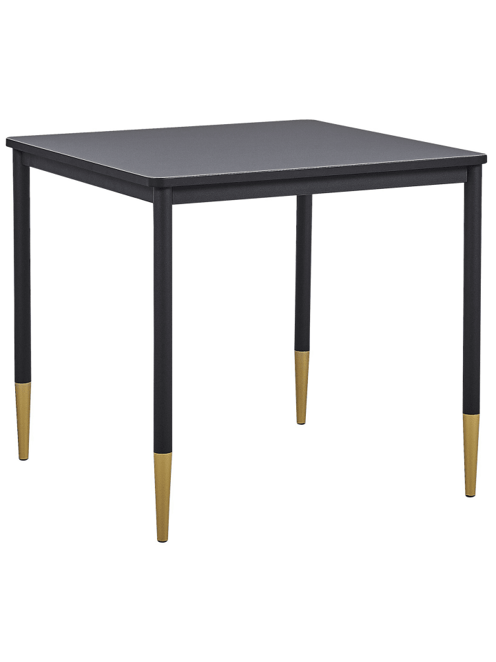 Esszimmertisch SHALFORD in Schwarz/Gold - (W) 80 x (H) 75 x (L) 80 cm
