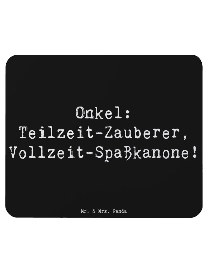 Mauspad Spaßiger Onkel mit Spruch in Schwarz