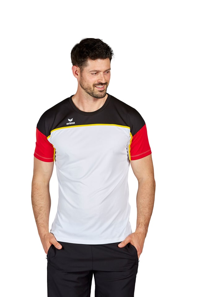 Herren Change By Erima T-Shirt in weiß/schwarz/rot
