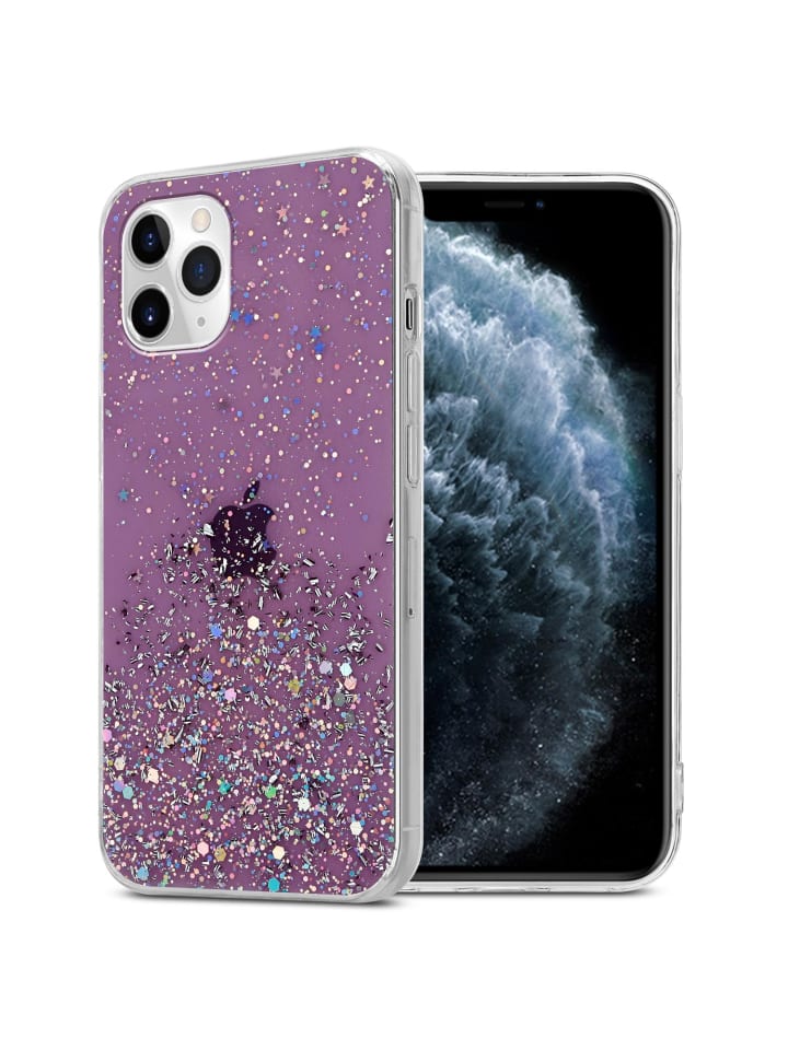 Hülle für Apple iPhone 11 Glitter in Lila mit Glitter