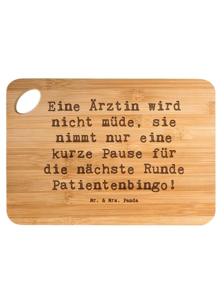 Schneidebrett Spruch Ärztin Pause mit Spruch in Braun