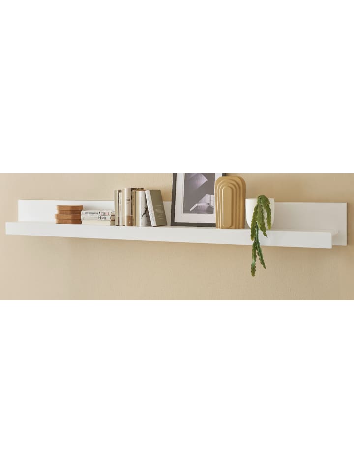 Wandboard weiß matt, Wandregal 217 x 22 cm, Derby