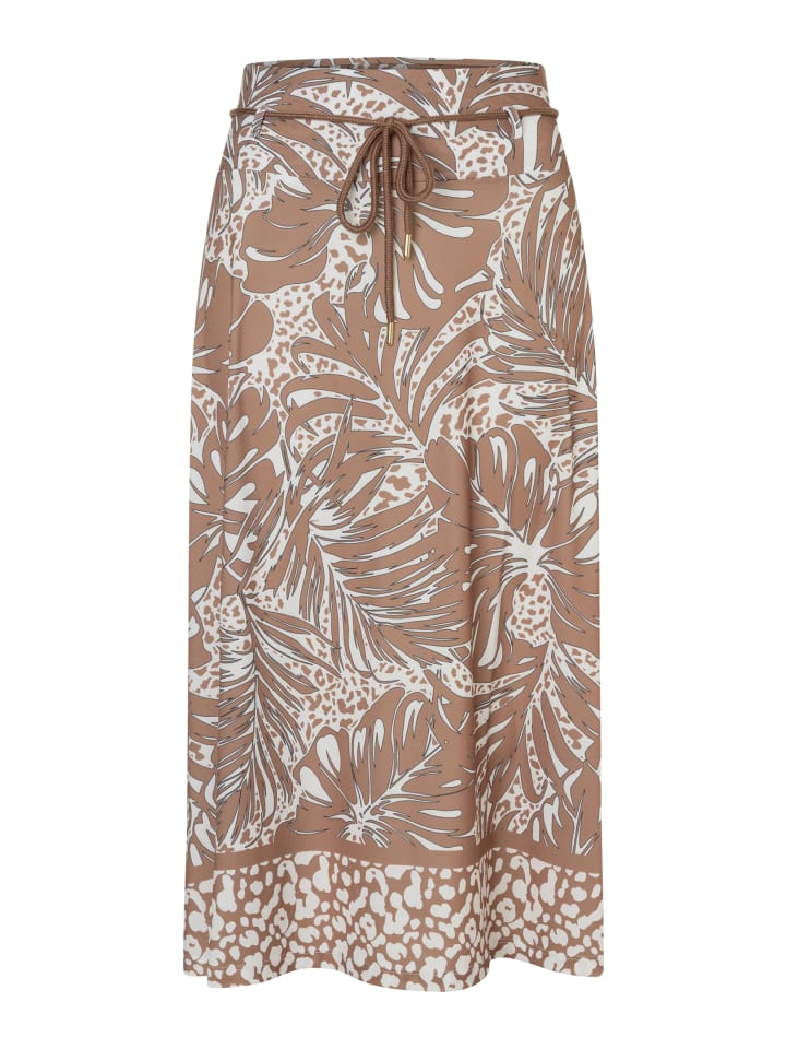 unkomplizierter Schlupfrock, Blätterprint in leaf print