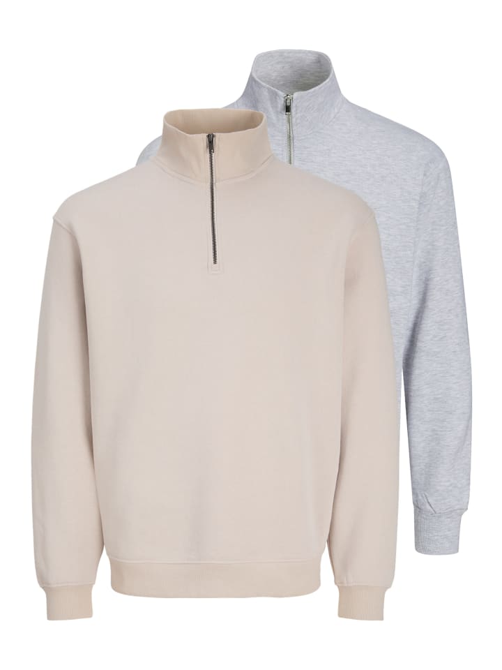 Sweattroyer Bradley in Hellgrau / beige
