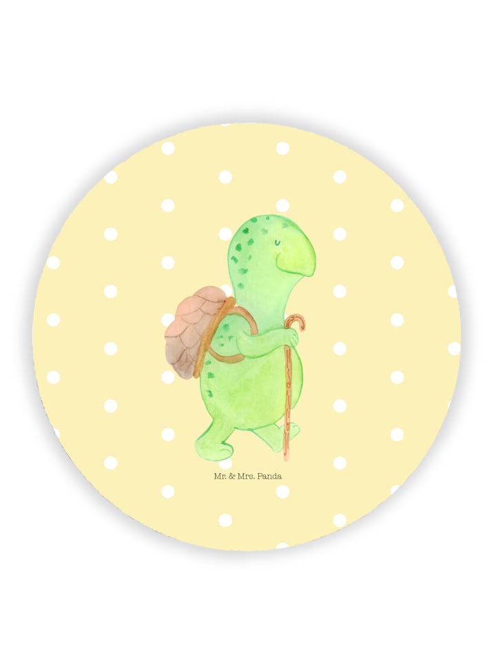 Magnet Schildkröte Wanderer ohne Spruch in Gelb Pastell