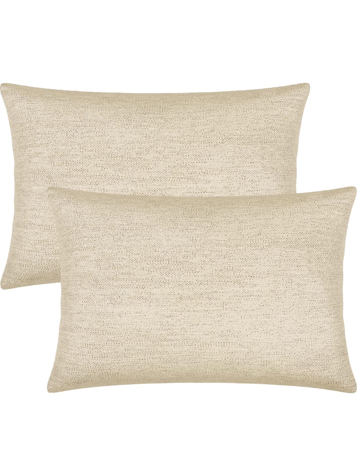 Jacquard Kissenhülle 2er-Pack York in creme