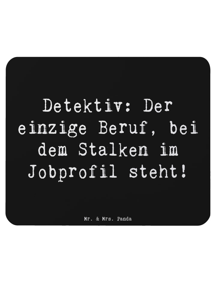 Mauspad Spruch Detektiv Beruf mit Spruch in Schwarz