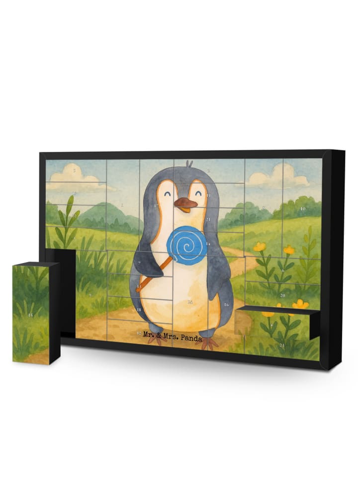Adventskalender Pinguin Lolli Design ohne Spruch in Weiß