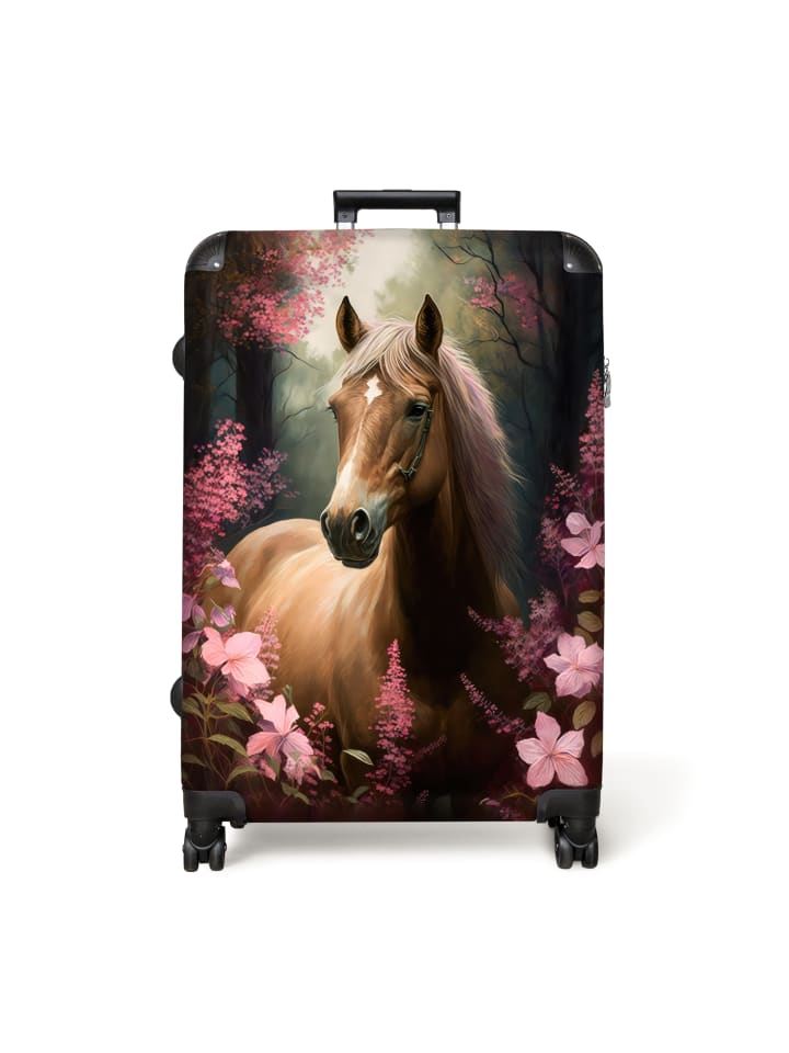 Suitcase, Koffer, Reisekoffer Pferd Blumen
