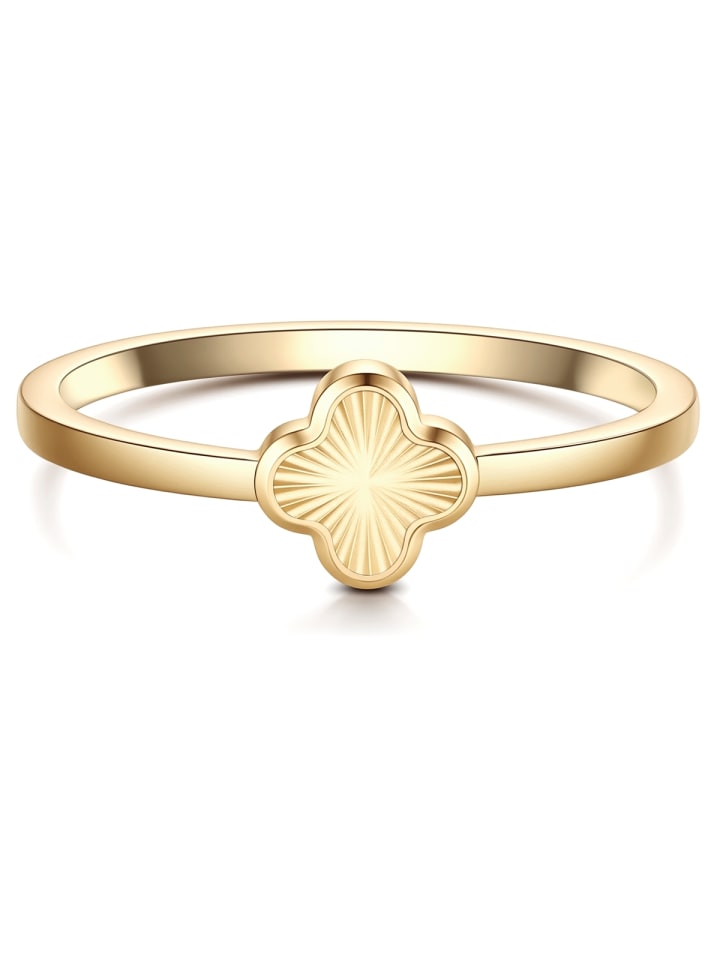 Ring Kleeblatt aus Edelstahl in gelbgold