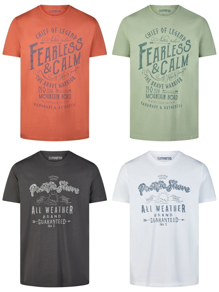 T-Shirt RIVLeon 4er Pack in Mehrfarbig
