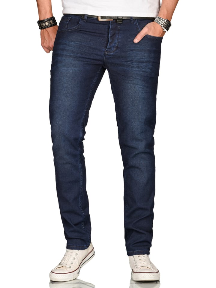 Jeans A. Salvarini Herren Jeans Blau Multi AS080-AS086 in Night blue