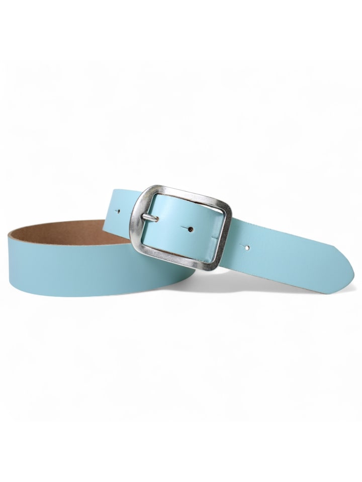 Ledergürtel in Aqua