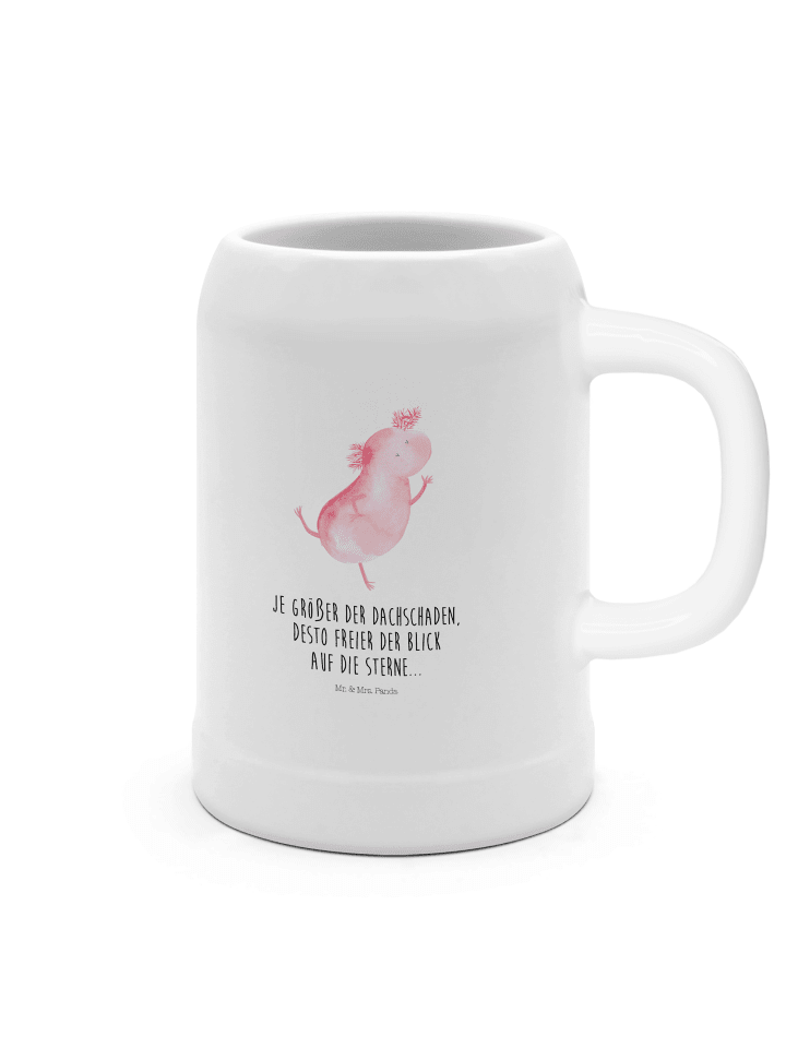 Krug Axolotl Tanzen mit Spruch in Weiß