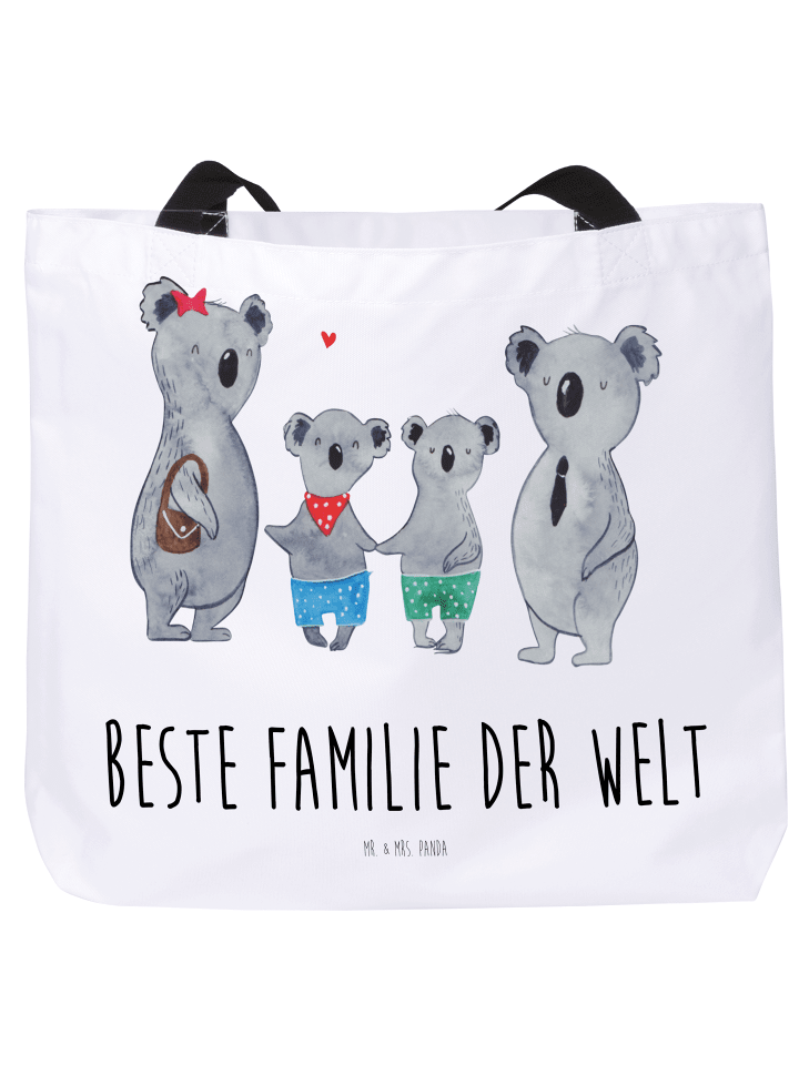 Strandtasche Koala Familie zwei mit Spruch in Weiß
