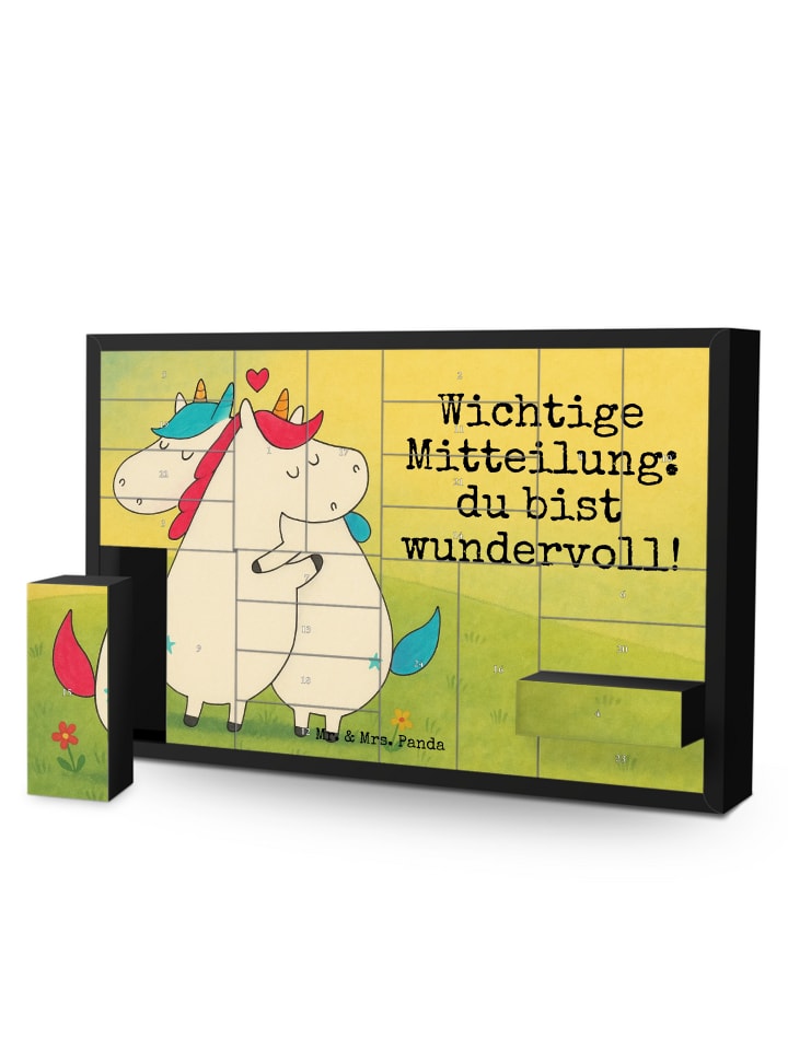 Weihnachtskalender Einhorn Mitteilung Design mi... in Weiß