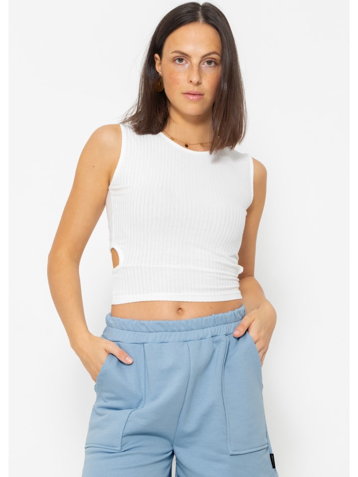 Top mit Cut-Out in offwhite