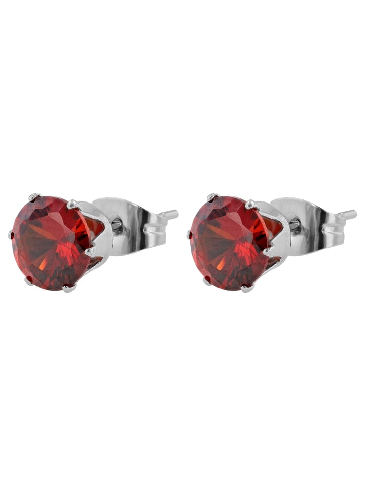 Unisex Ohrringe – Ohrstecker aus Edelstahl mit Zirkonia in silber