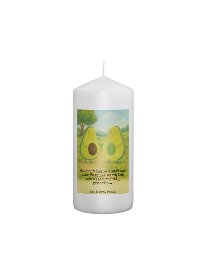 Kerze Avocado Pärchen Design mit Spruch in Weiß