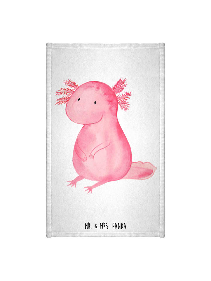 Gästetuch Axolotl Niedlich ohne Spruch in Weiß