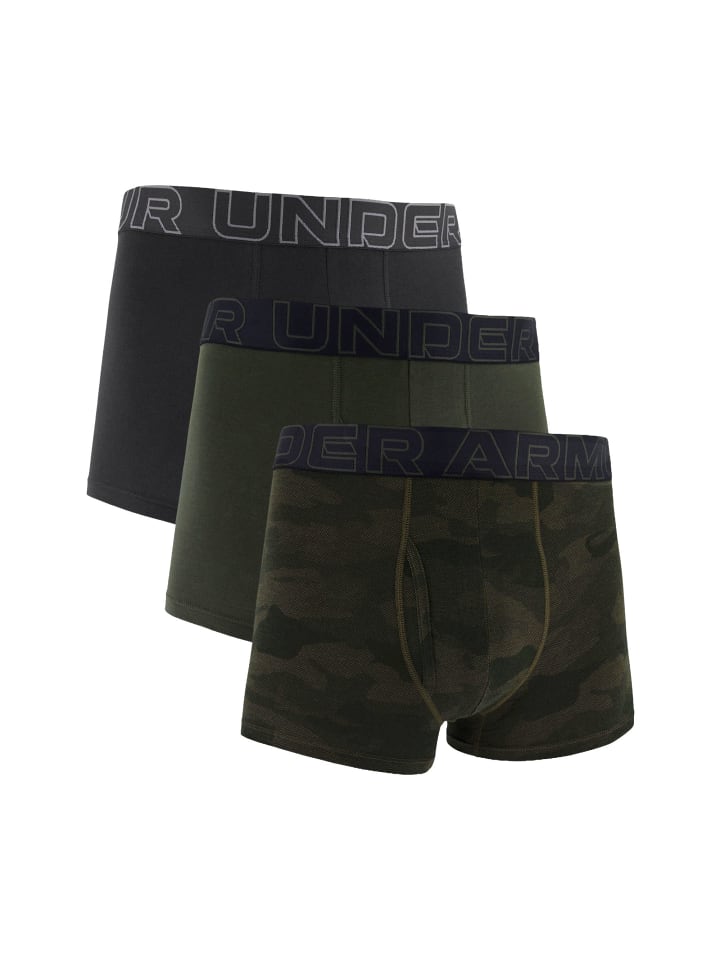 Boxershort 3er Pack in Schwarz/Dunkelgrün